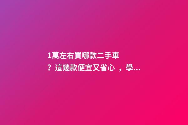 1萬左右買哪款二手車？這幾款便宜又省心，學(xué)生黨也能買得起！